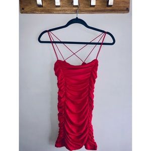 Oh Polly “Double Shot” Ruched Mini Dress - NWT